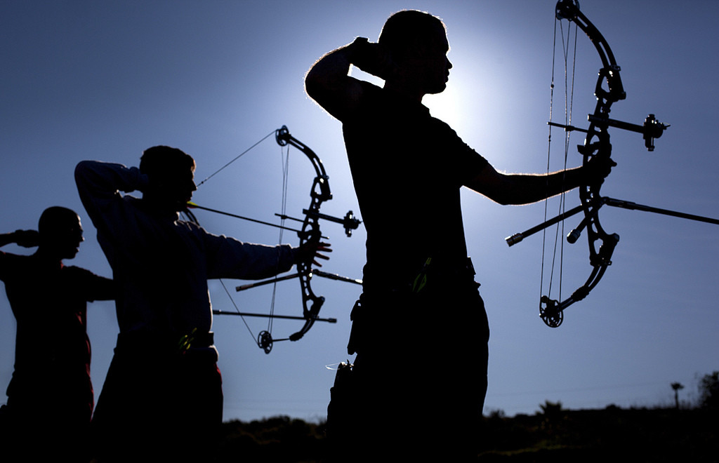 black and blue archers