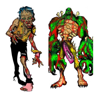 20 Pack Zombie Shooting Targets Normal and Large Multi Page